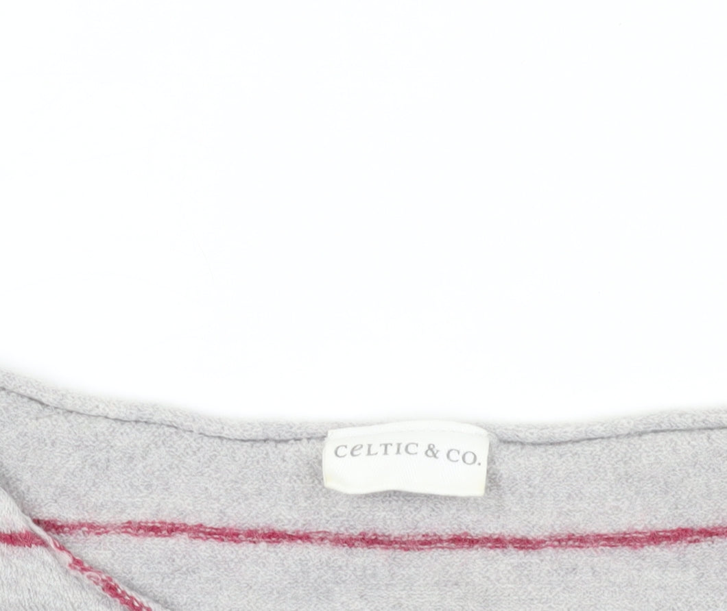 Celtic & Co. Grey Striped Merino Wool Jumper XS