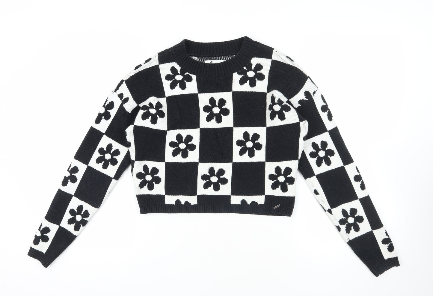 Hollister Black Geometric Knit Jumper Small