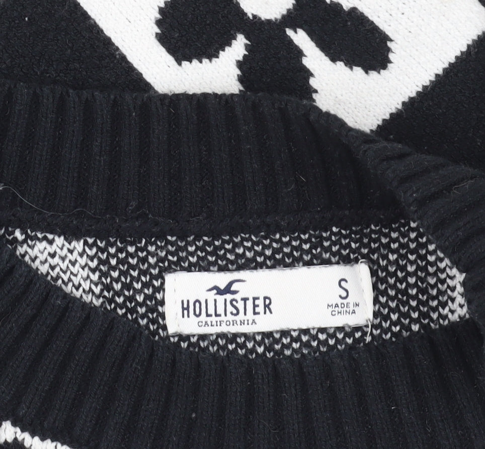 Hollister Black Geometric Knit Jumper Small