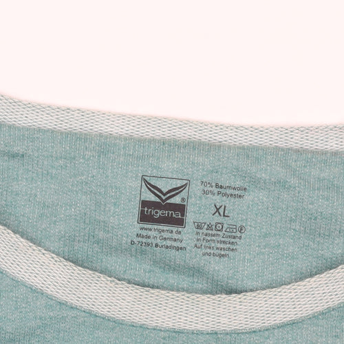Trigema Green Wolf Graphic Pullover Sweatshirt XL