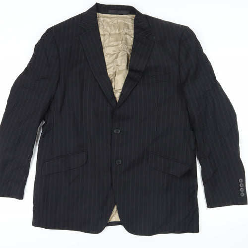 Marks & Spencer Autograph Black Striped Blazer, M (Chest 44)