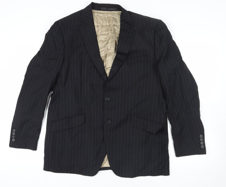 Marks & Spencer Autograph Black Striped Blazer, M (Chest 44)
