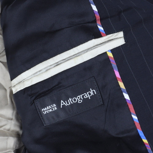 Marks & Spencer Autograph Black Striped Blazer, M (Chest 44)