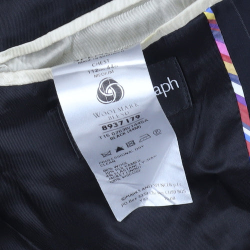 Marks & Spencer Autograph Black Striped Blazer, M (Chest 44)