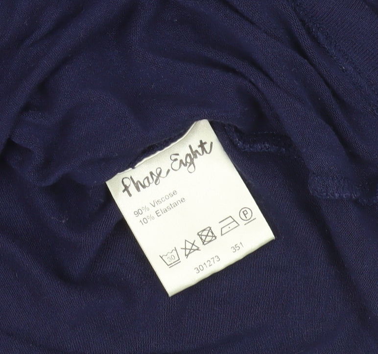 Phase Eight Blue 3/4 Sleeve Wrap Blouse Size 16