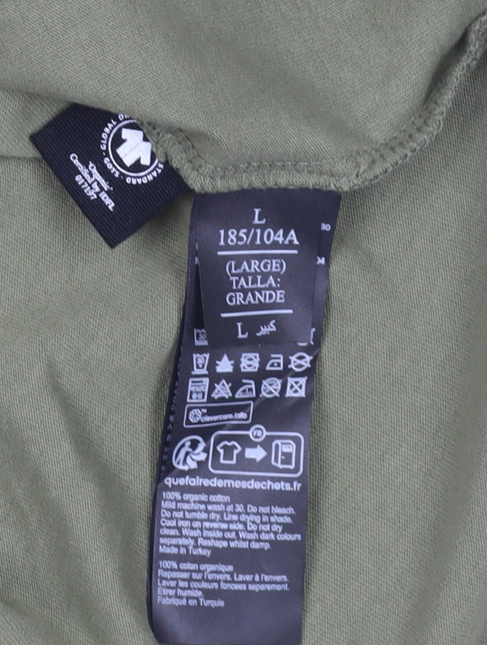 AllSaints Green Relaxed Fit T-Shirt with Crew Neck