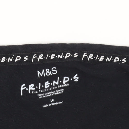 Marks and Spencer Black Friends T-Shirt Size 16