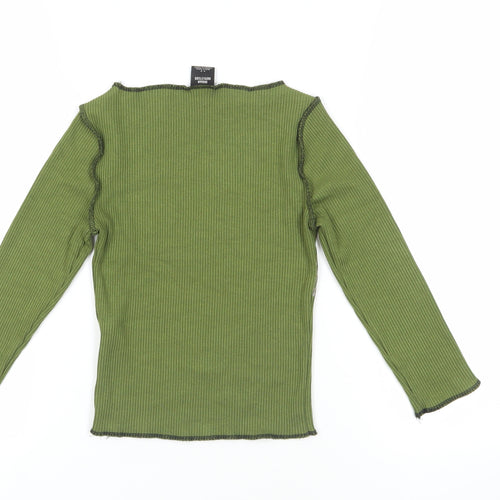 Urban Outfitters Green Slim Fit Long Sleeve Top