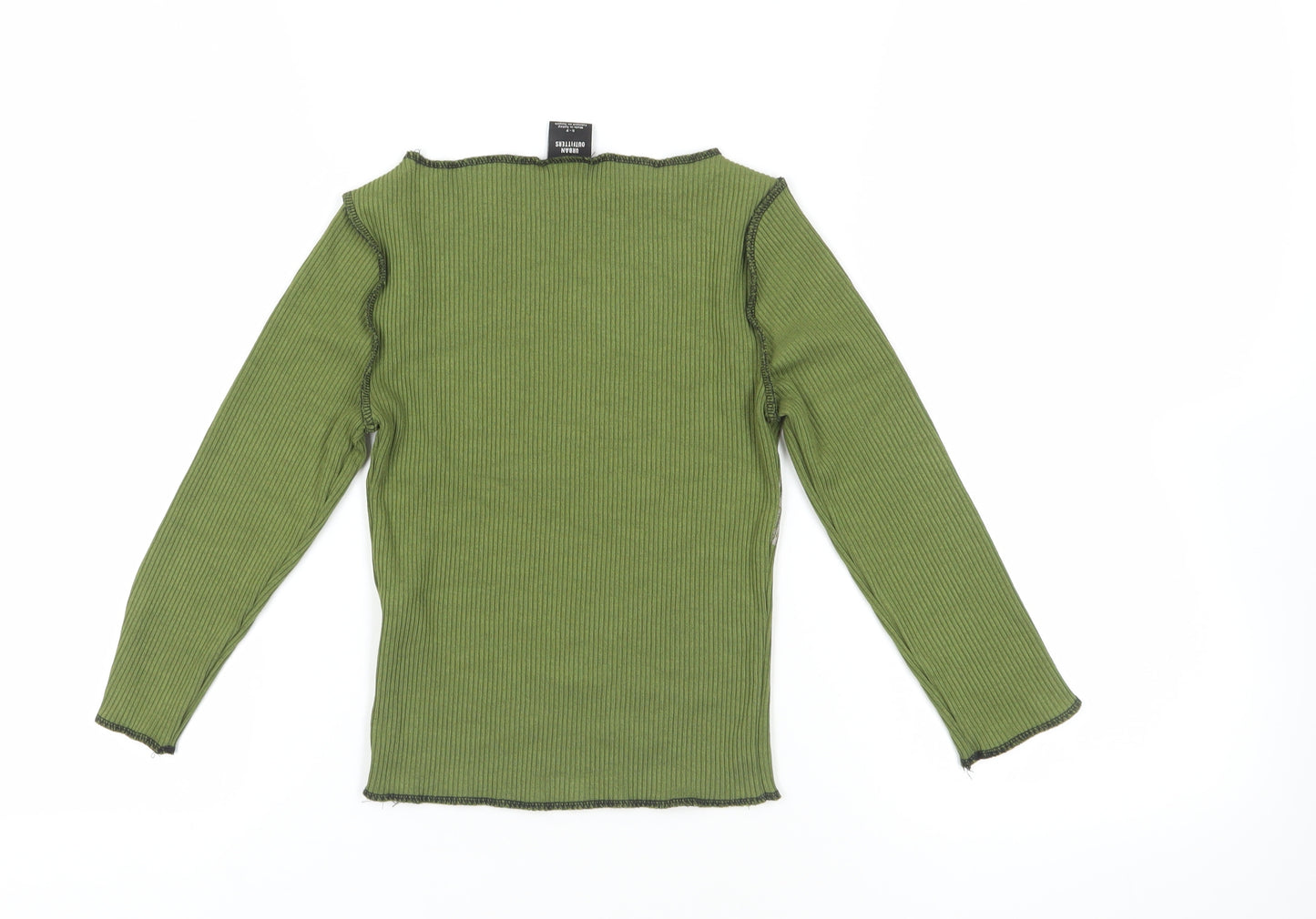 Urban Outfitters Green Slim Fit Long Sleeve Top