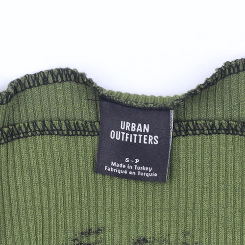 Urban Outfitters Green Slim Fit Long Sleeve Top