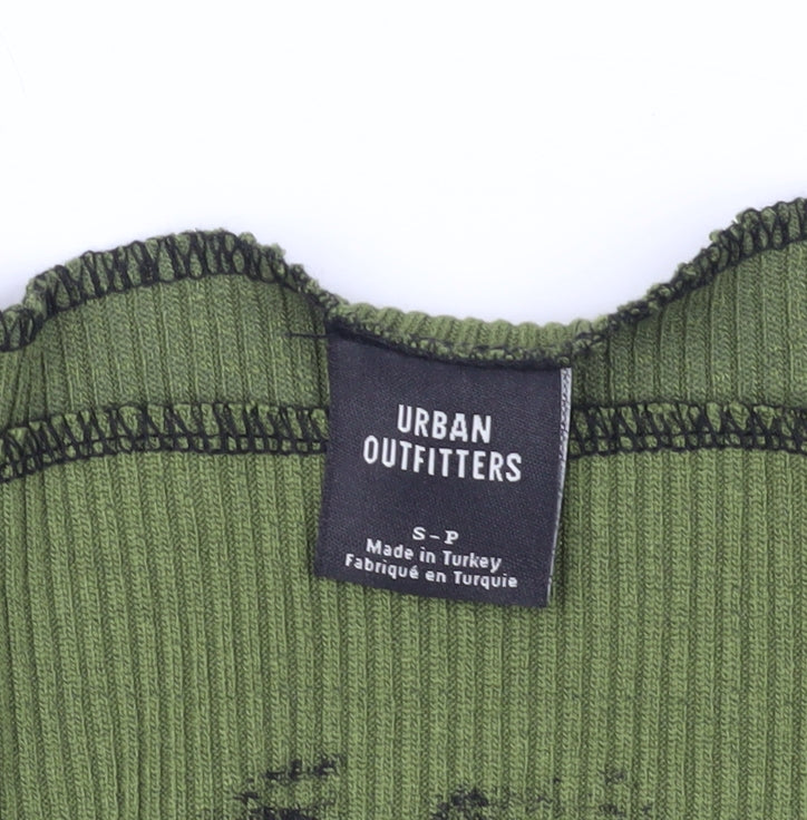 Urban Outfitters Green Slim Fit Long Sleeve Top