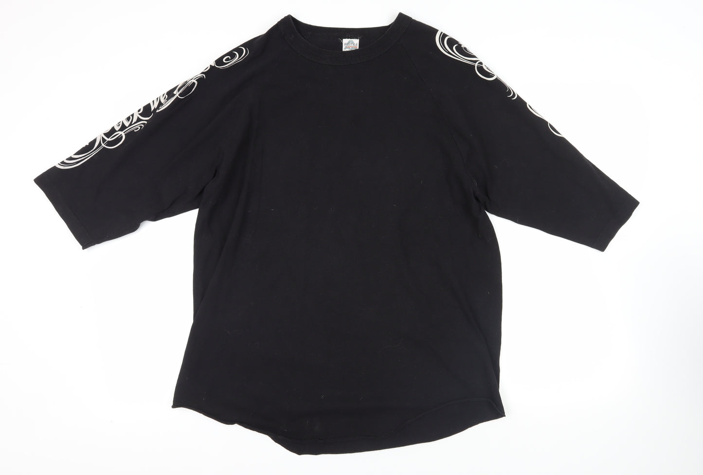 acdc Black Music Tee XL 3/4 Sleeve Crew Neck