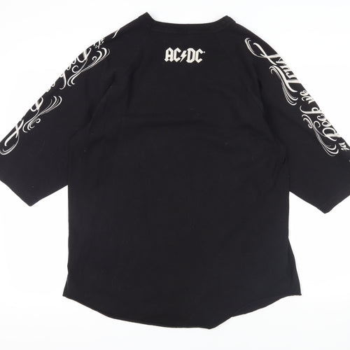 acdc Black Music Tee XL 3/4 Sleeve Crew Neck