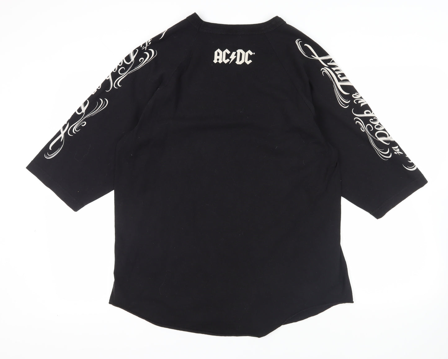acdc Black Music Tee XL 3/4 Sleeve Crew Neck