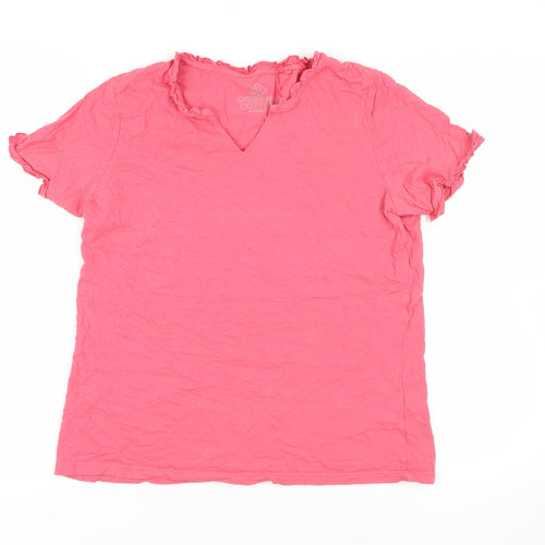 Damart Pink Organic Cotton T-Shirt, Short Sleeve