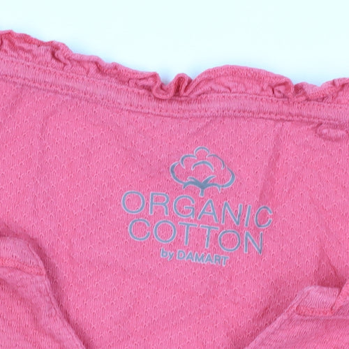 Damart Pink Organic Cotton T-Shirt, Short Sleeve