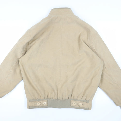 Giorgio Valentino Beige Bomber Jacket, Size L, Casual Style