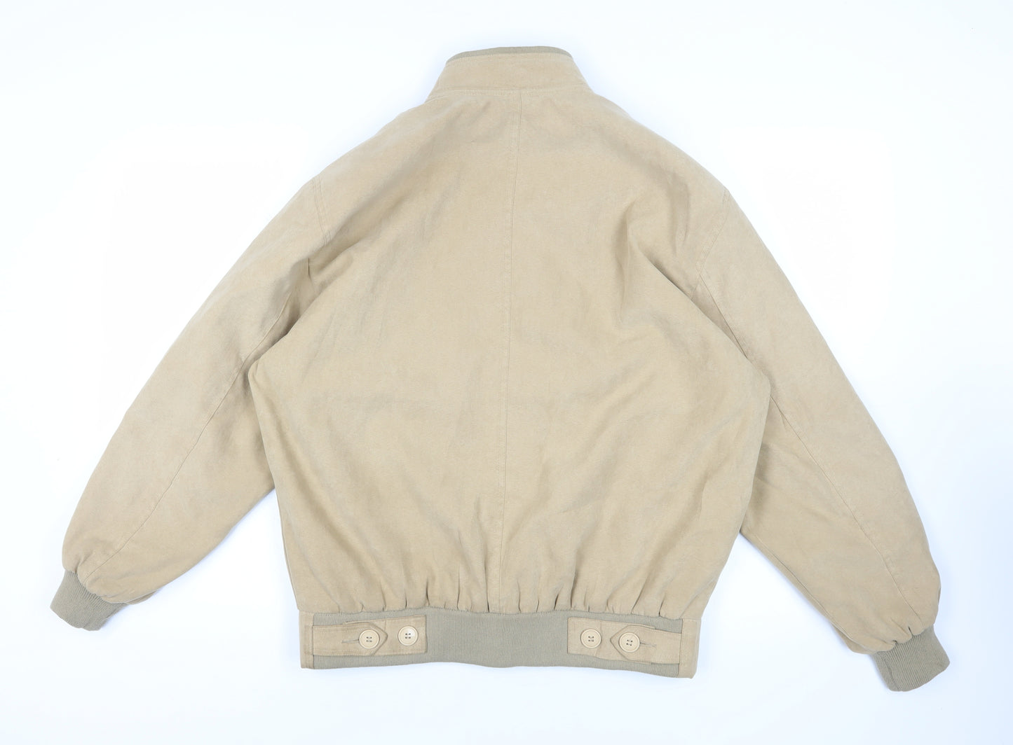 Giorgio Valentino Beige Bomber Jacket, Size L, Casual Style