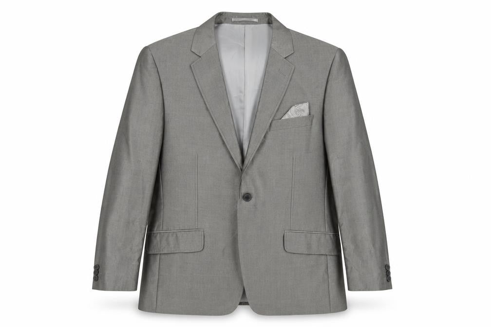 Front view of Fellini Grey Men's Blazer, size 42, Regular Fit