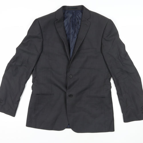 Ted Baker Black Wool Blazer, 40 Regular Fit