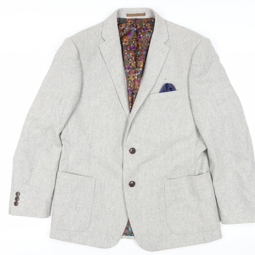 ONESIX5IVE Grey Slim Fit Blazer, Medium