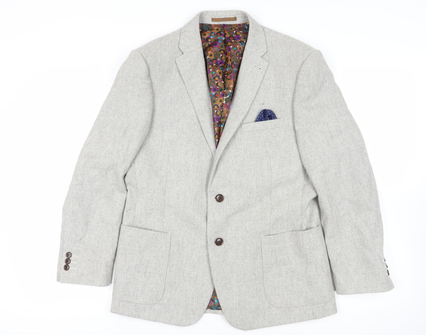 ONESIX5IVE Grey Slim Fit Blazer, Medium