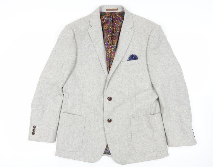 ONESIX5IVE Grey Slim Fit Blazer, Medium