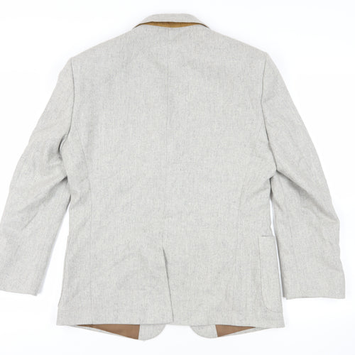 ONESIX5IVE Grey Slim Fit Blazer, Medium