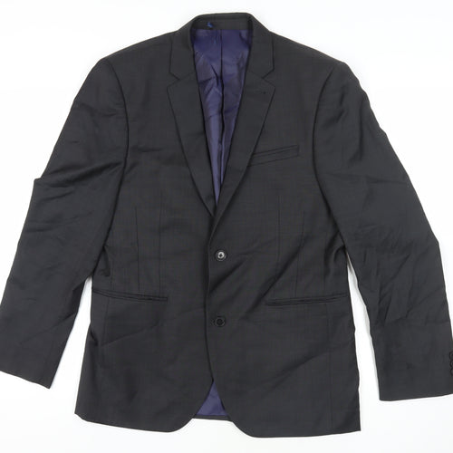 Next Black Wool Blend Two-Button Blazer - 40R