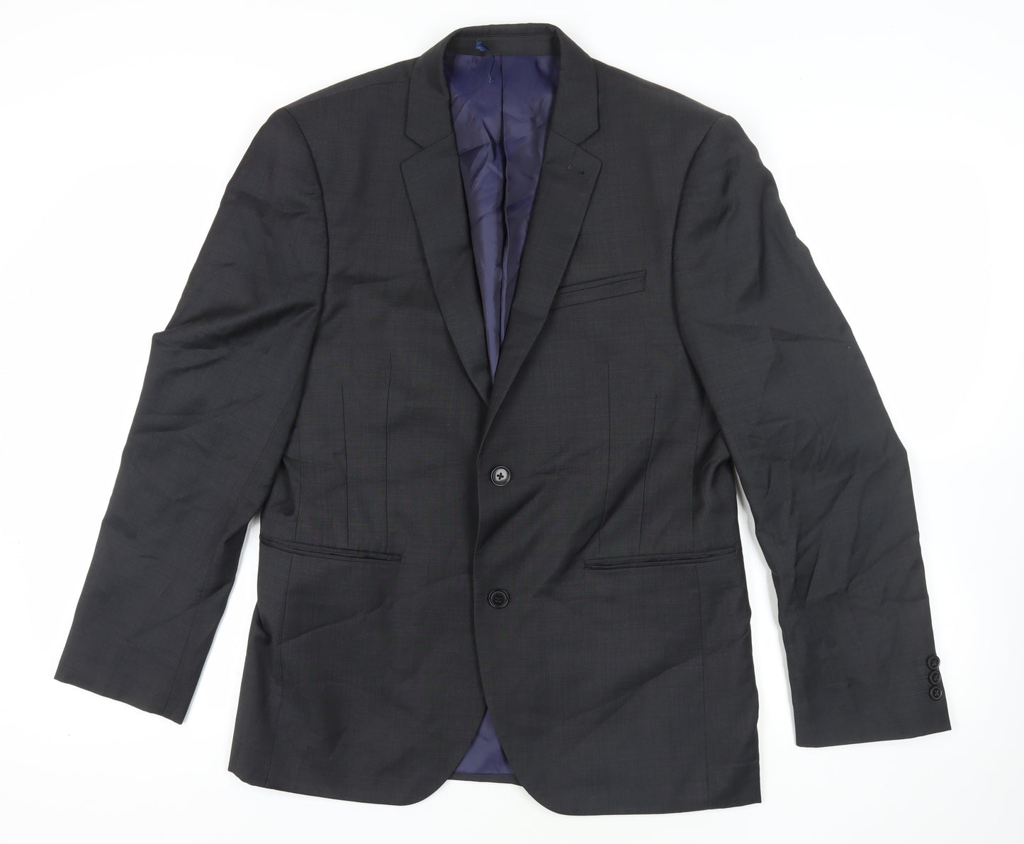 Next Black Wool Blend Two-Button Blazer - 40R