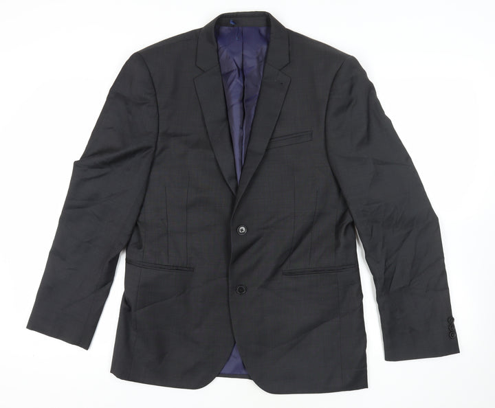 Next Black Wool Blend Two-Button Blazer - 40R
