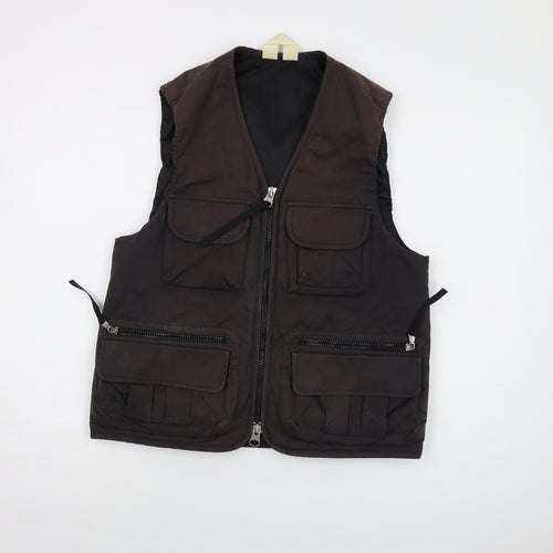 Arket Mens Brown Gilet Waistcoat Size L Zip