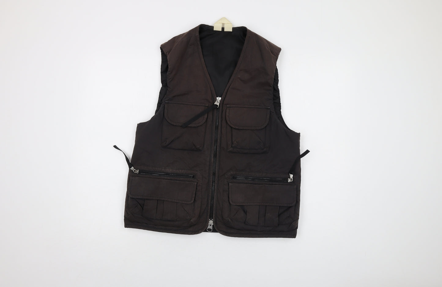 Arket Mens Brown Gilet Waistcoat Size L Zip
