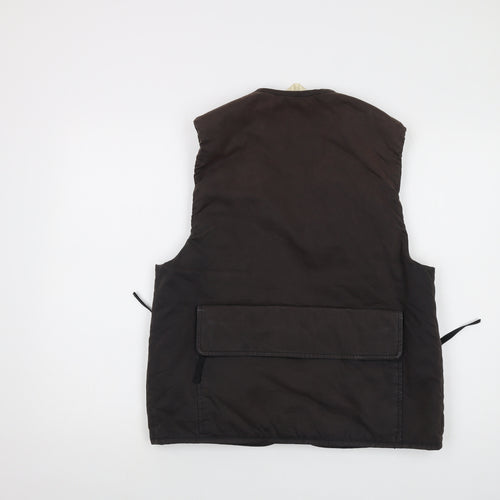 Arket Mens Brown Gilet Waistcoat Size L Zip