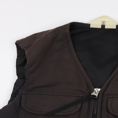 Arket Mens Brown Gilet Waistcoat Size L Zip