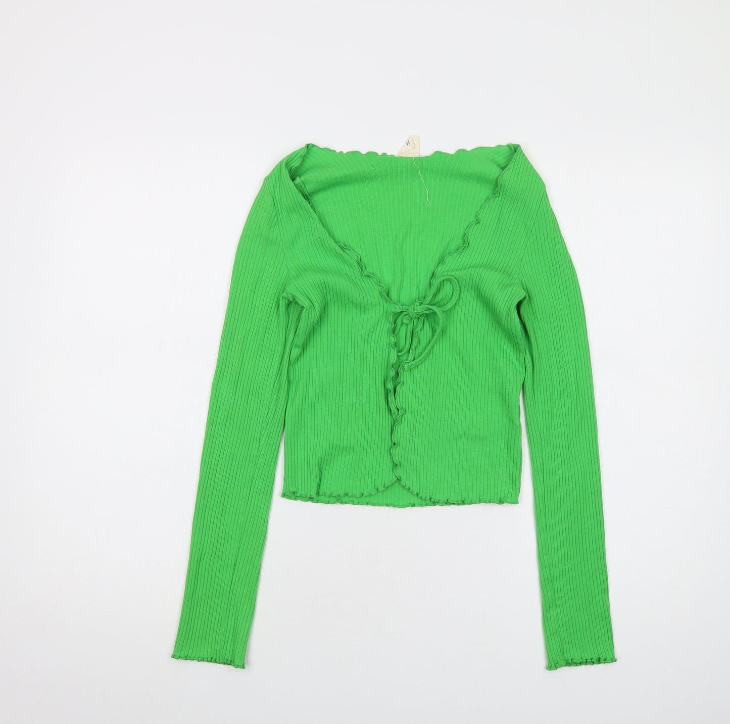 Urban Outfitters Womens Green Cotton Wrap Blouse Size S V-Neck