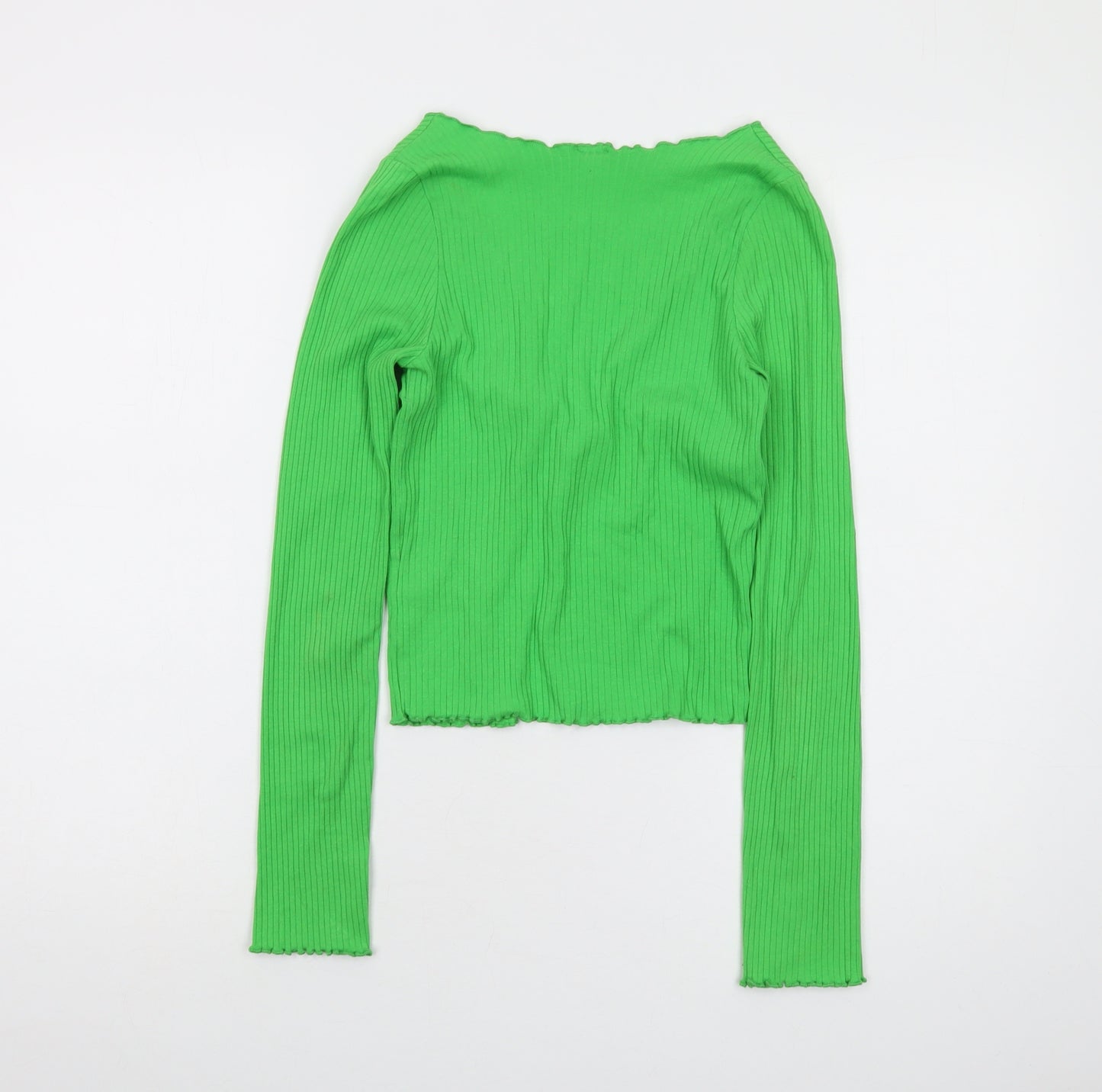 Urban Outfitters Womens Green Cotton Wrap Blouse Size S V-Neck