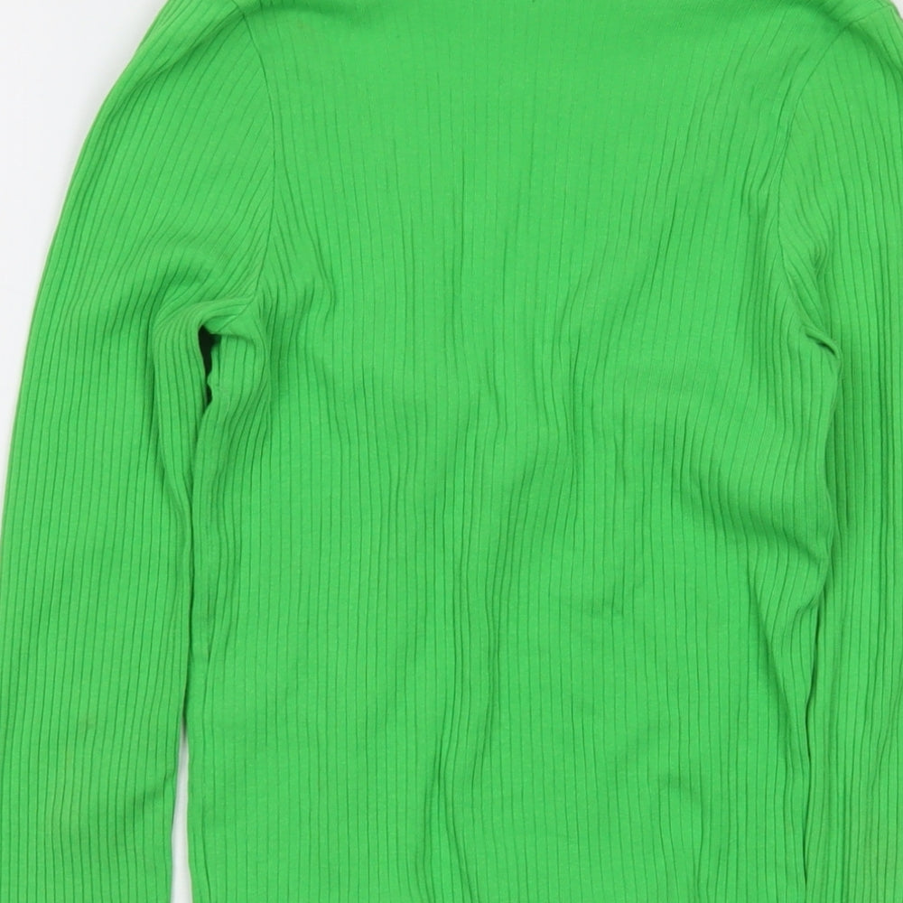 Urban Outfitters Womens Green Cotton Wrap Blouse Size S V-Neck