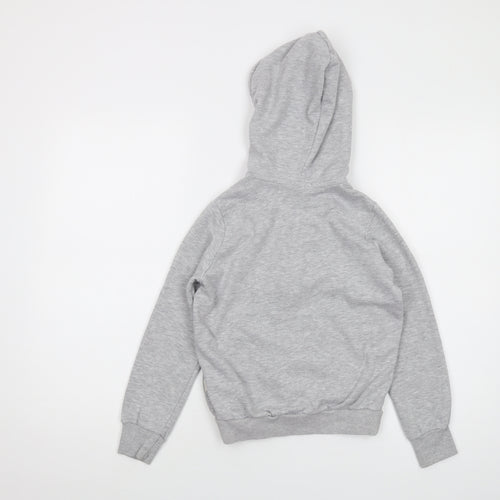 Kosiuko Girls Grey Cotton Full Zip Hoodie Size 10 Years Zip