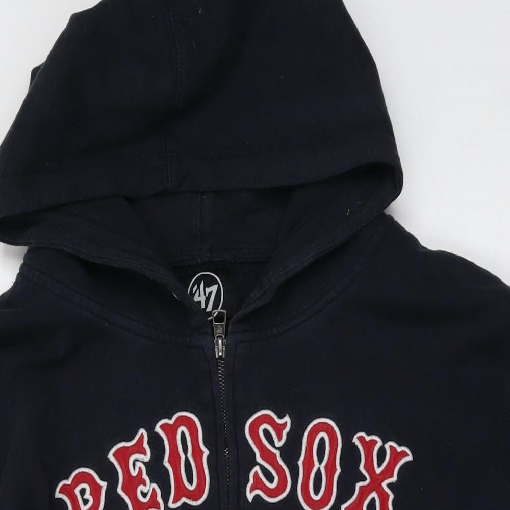 Red Sox Mens Blue Polyester Full Zip Hoodie Size 2XL