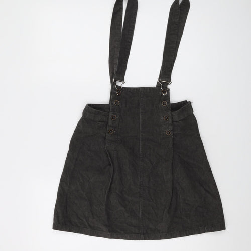 Attr Attivo Womens Green Cotton A-Line Skirt Size S Button