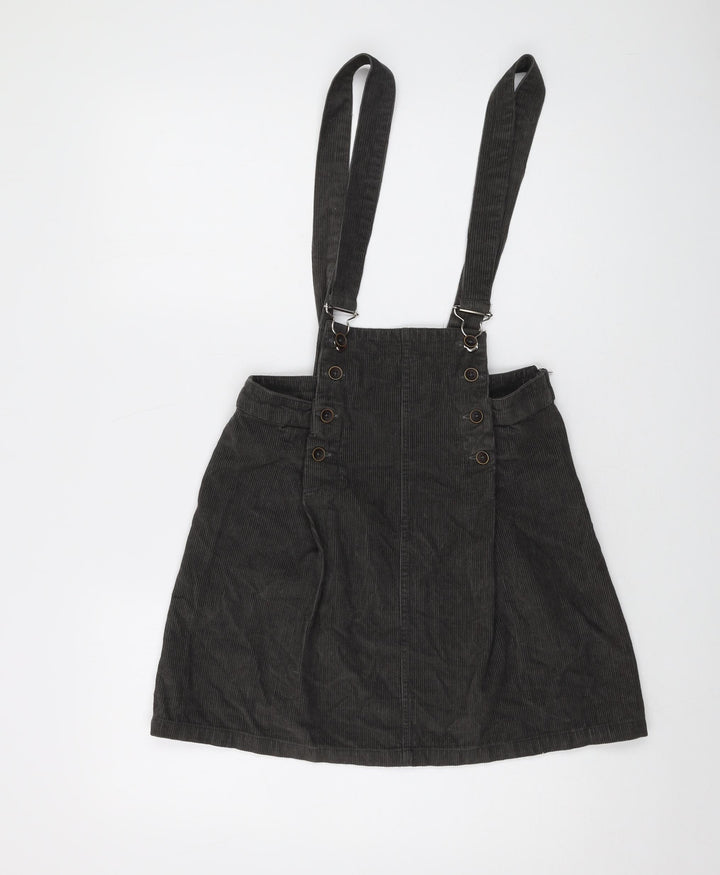 Attr Attivo Womens Green Cotton A-Line Skirt Size S Button