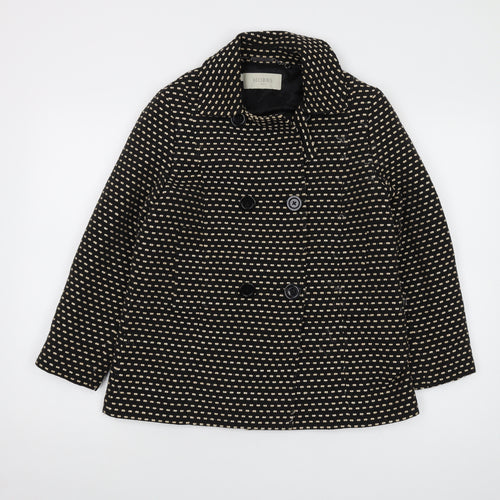 Hobbs Womens Black Geometric Jacket Size 8 Button