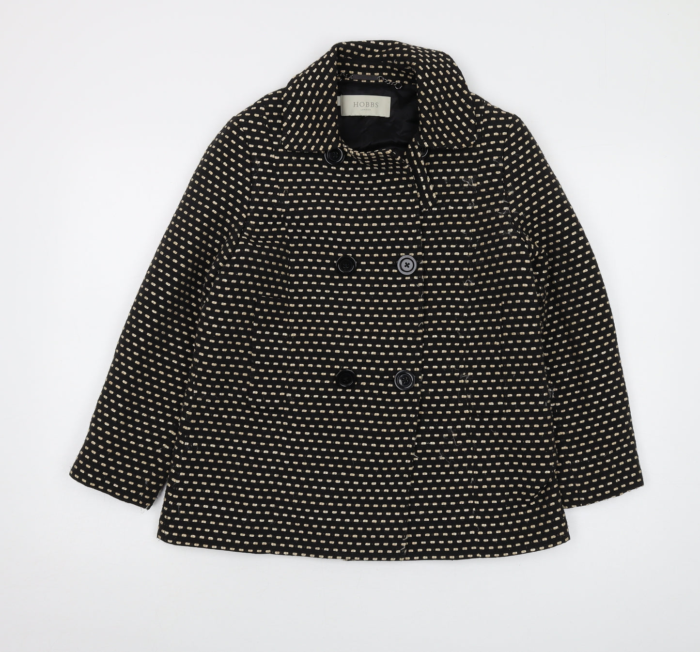 Hobbs Womens Black Geometric Jacket Size 8 Button