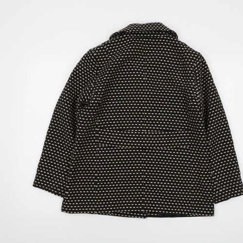 Hobbs Womens Black Geometric Jacket Size 8 Button
