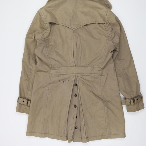 Wolsey Womens Beige Overcoat Coat Size S Button