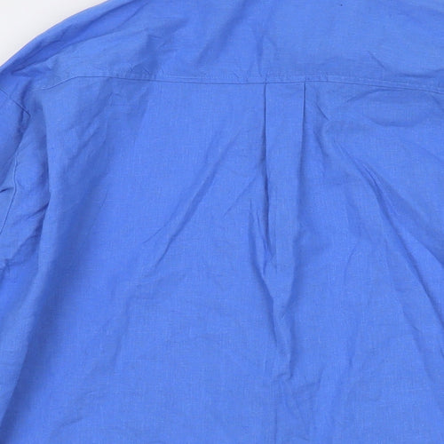 Monki Womens Blue Cotton Basic Button-Up Size XS Collared