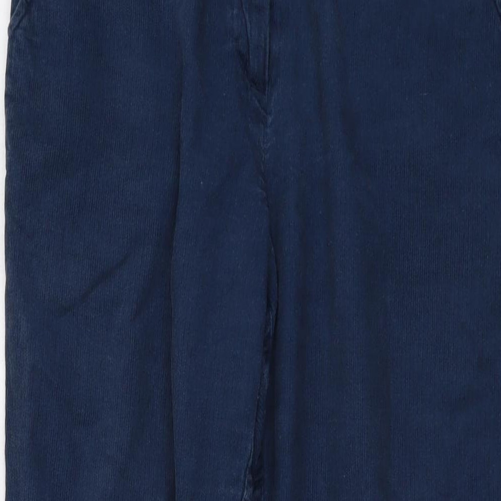 People Tree Womens Blue Cotton Trousers Size 10 L28 in Regular Button