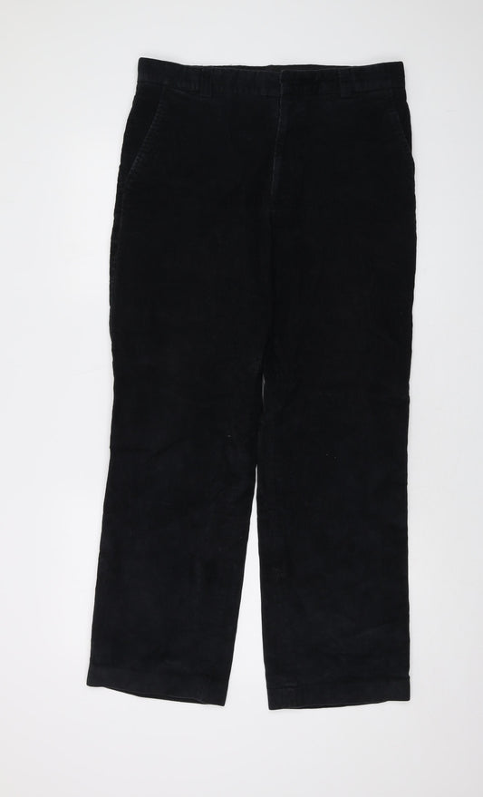 Farah Mens Blue Cotton Trousers Size 34 in L31 in Regular Button