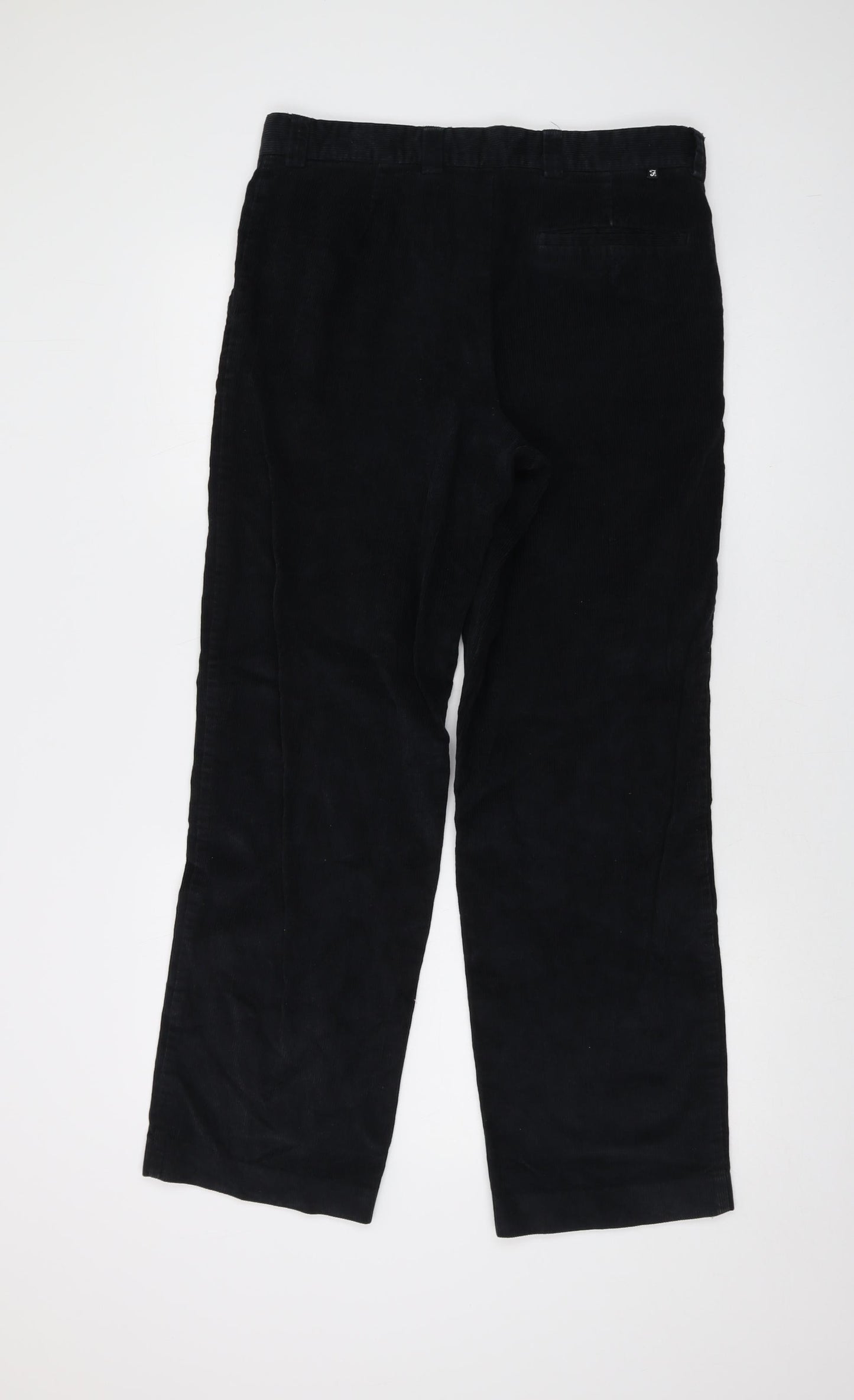 Farah Mens Blue Cotton Trousers Size 34 in L31 in Regular Button